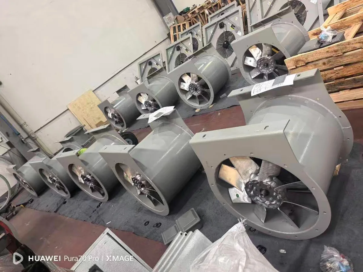 Industrial fans during supplier manufacturing